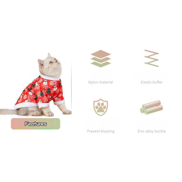 Christmas Snowflake Print Costume Dog/Cat Suit Warm Coat Animal Pet Clothes - Picture 9 of 10